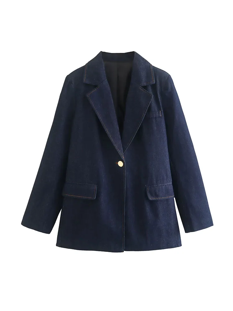 Women 2022 New Fashion gold button decoration cowboy Blazer Coat Vintage Long Sleeve Female Outerwear Chic Femme
Women 2022 New Fashion gold button decoration cowboy Blazer Coat Vintage Long Sleeve Female Outerwear Chic Femme