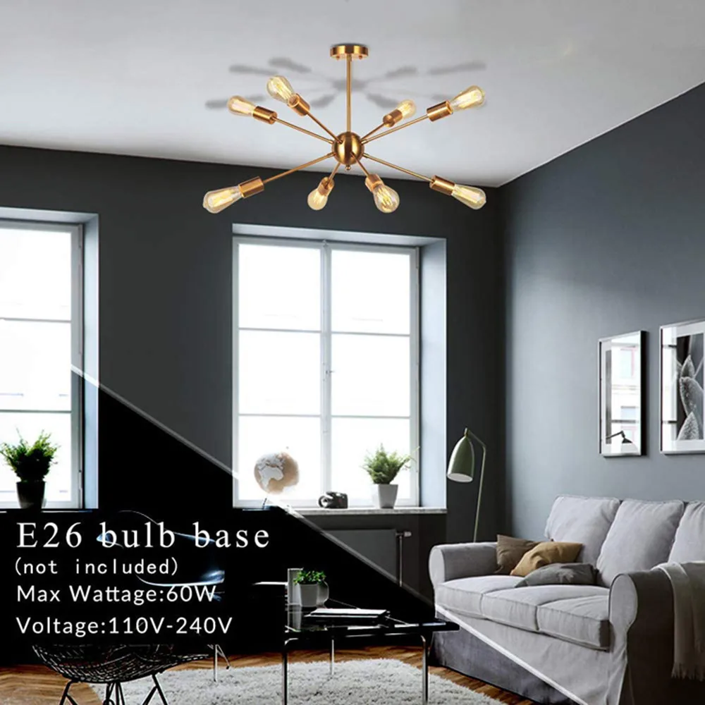 Retro Sputnik Chandelier Wrought Iron Chandelier Modern Creative Indoor Fixture Living Room Dining Room Bedroom Lighting
Retro Sputnik Chandelier Wrought Iron Chandelier Modern Creative Indoor Fixture Living Room Dining Room Bedroom Lighting