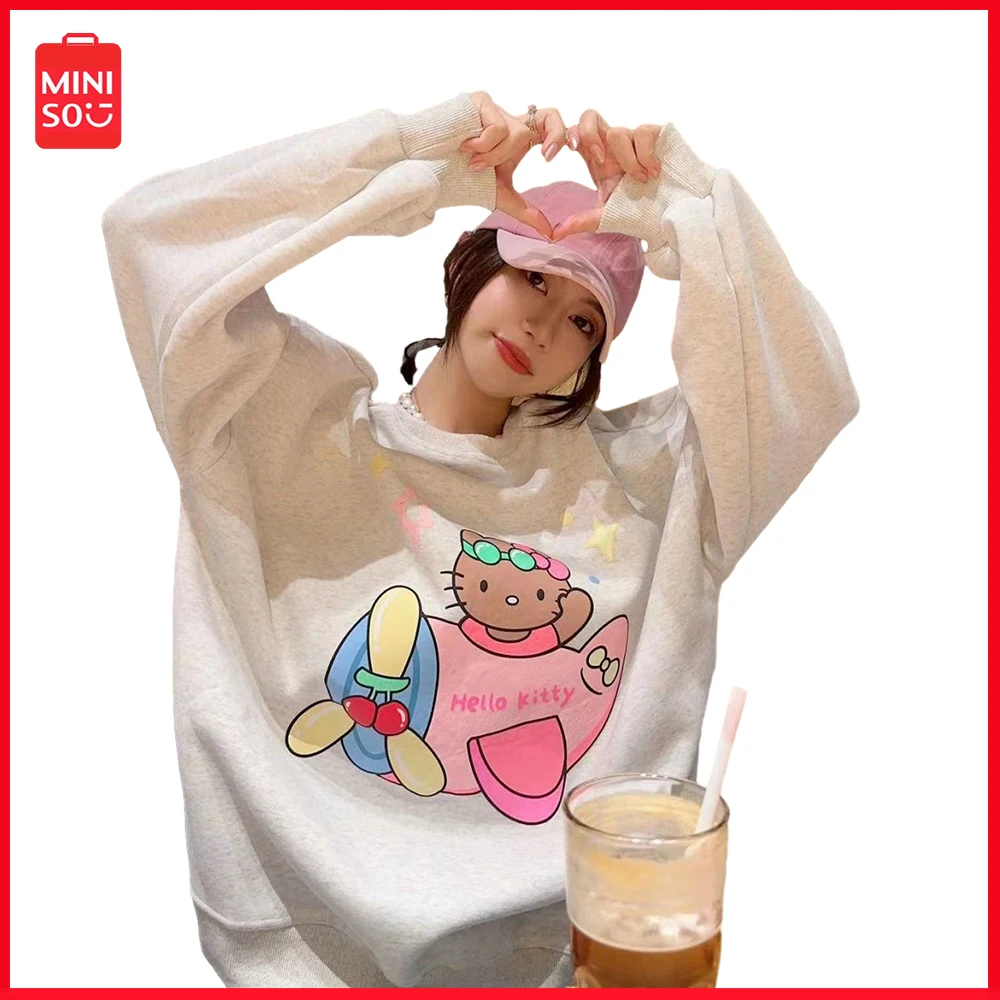 New Miniso Sanrio Hellokitty Cartoon Sweater Female Korean Loose Round Neck Blouse Pullover Long-Sleeved Fall Winter Warm Top
New Miniso Sanrio Hellokitty Cartoon Sweater Female Korean Loose Round Neck Blouse Pullover Long-Sleeved Fall Winter Warm Top