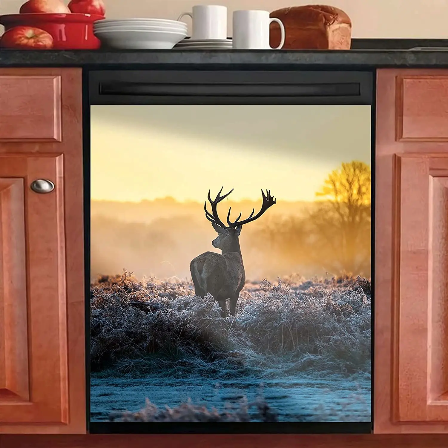 Deer Magnetic Dishwasher Door Cover Sheet,Vinyl Decorative Panel Decal for Dishwasher Door,Sika Deer Kitchen Decor Dishwasher St 
Deer Magnetic Dishwasher Door Cover Sheet,Vinyl Decorative Panel Decal for Dishwasher Door,Sika Deer Kitchen Decor Dishwasher St