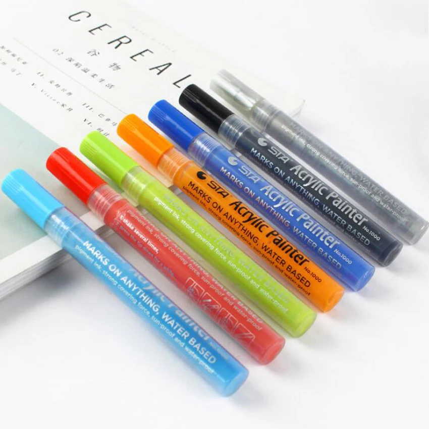 14 Colors Acrylic Paint Marker Pens for Rock Painting Stone Ceramic Porcelain Mug Wood Fabric Canvas Marking Pens Art Supplies
14 Colors Acrylic Paint Marker Pens for Rock Painting Stone Ceramic Porcelain Mug Wood Fabric Canvas Marking Pens Art Supplies