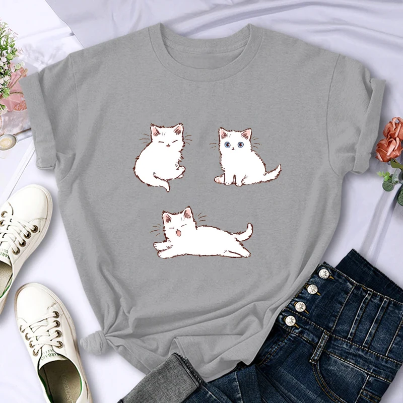 2023 New Summer Ladies Cute Round-Necked Kitten Pattern Printed Fashion Women' Short-Sleeved T-Shirt Y2K Breathable T-Shirt
2023 New Summer Ladies Cute Round-Necked Kitten Pattern Printed Fashion Women' Short-Sleeved T-Shirt Y2K Breathable T-Shirt