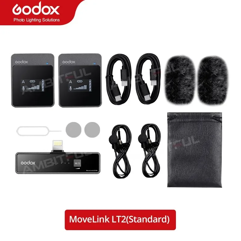 

MoveLink M2 UC2 LT2 2.4GHz Wireless Lavalier Microphone for DSLR Cameras Camcorders Smartphones, and Tablets for YouTube