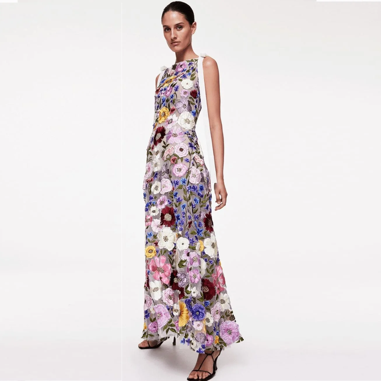 O-neck Embroidered Flower Dress Ankle Length Evening Dresses For Women Colorful Woman Clothing A-line Sleeveless Custom Made
O-neck Embroidered Flower Dress Ankle Length Evening Dresses For Women Colorful Woman Clothing A-line Sleeveless Custom Made