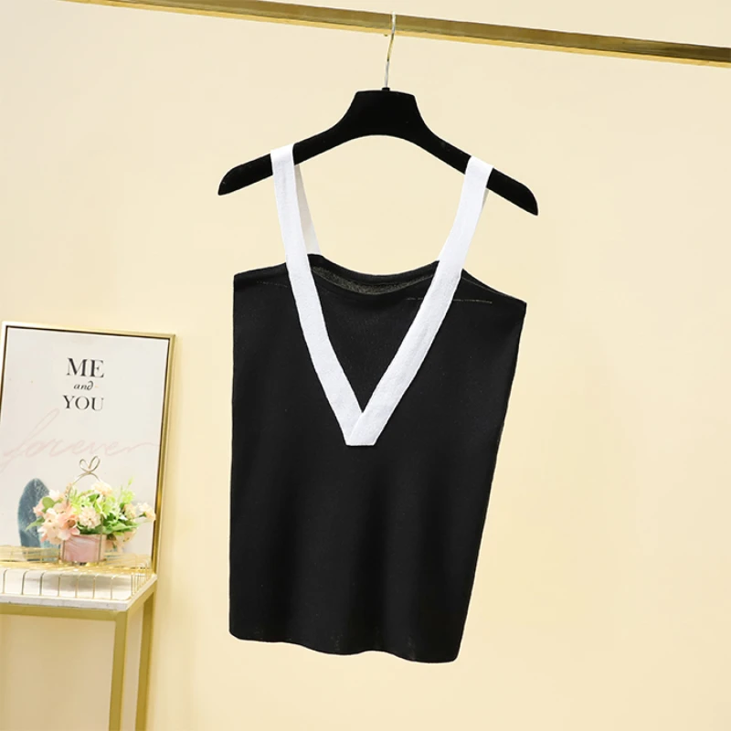 Knitted Tanke Top Sexy Off Shoulder Crop Tops Halter Cross Camis Female Camisole Summer Streetwear Sleeveless OL Tops for Woman
Knitted Tanke Top Sexy Off Shoulder Crop Tops Halter Cross Camis Female Camisole Summer Streetwear Sleeveless OL Tops for Woman