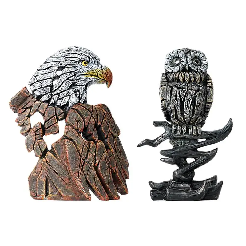 

Resin Eagle Statue Owl Tabletop Statue Ornament Resin Crafts Desktop Ornaments Owl Eagle Exhibition Gardening Decoration