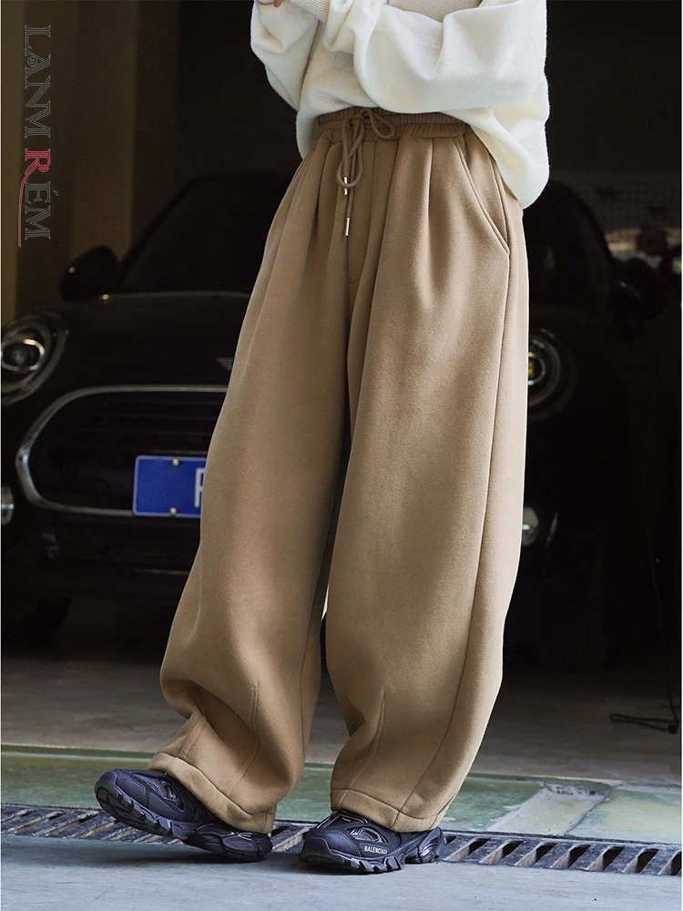LANMREM Wide Leg Thick Winter Pants For Women Drawstring Waist Solid Color Loose Casual Korean Style Female Clothing 2R8749
LANMREM Wide Leg Thick Winter Pants For Women Drawstring Waist Solid Color Loose Casual Korean Style Female Clothing 2R8749