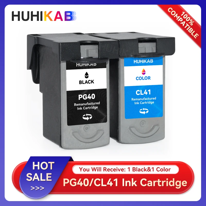 

HUHIKAB PG 40 CL 41 Smart Cartridge Refill Kit For Canon PG 40XL CL41XL Pixma MP140 MP150 MP160 MP180 MP190 MP210 MP220 MP450