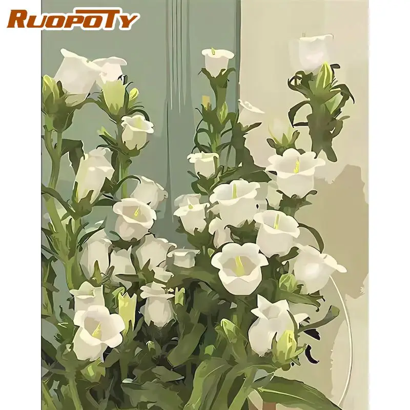 RUOPOTY Oil Painting By Number White Flower Bouquet Acrylic Paints Painting Flower Painting Home Decor 
RUOPOTY Oil Painting By Number White Flower Bouquet Acrylic Paints Painting Flower Painting Home Decor