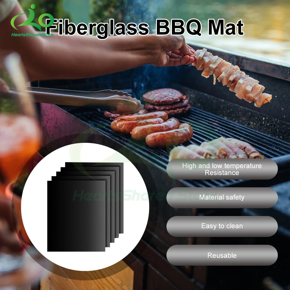 5pcs BBQ Grill Mat Barbecue outdoor Baking Non-stick Pad Reusable Cooking Plate 40 * 33cm For Party PTFE Grill Mat Tools New
5pcs BBQ Grill Mat Barbecue outdoor Baking Non-stick Pad Reusable Cooking Plate 40 * 33cm For Party PTFE Grill Mat Tools New