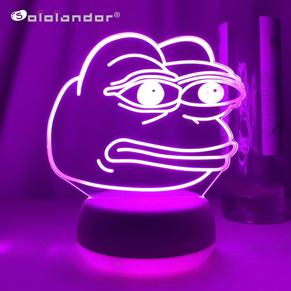 Fashion Meme Pepe Sad Frog 3D Neon Lamp Live Streaming RGB Backlight Cool Xmas Birthday Gift for Kids Friends LED Table Lamp
Fashion Meme Pepe Sad Frog 3D Neon Lamp Live Streaming RGB Backlight Cool Xmas Birthday Gift for Kids Friends LED Table Lamp