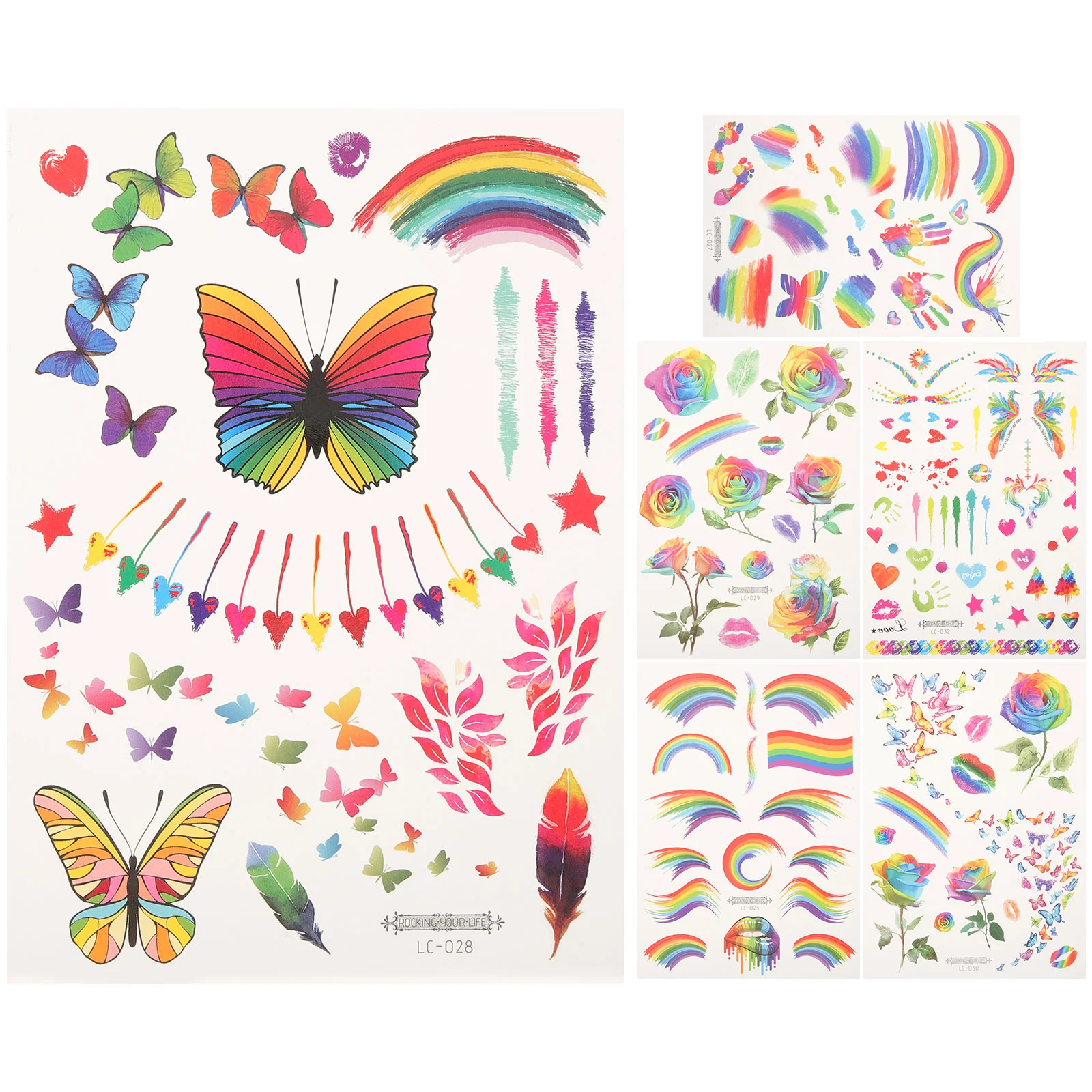 6 Sheets Realistic Temporary Tattoos Rainbow Adults Stripe Decorative Women Transfer Stickers
6 Sheets Realistic Temporary Tattoos Rainbow Adults Stripe Decorative Women Transfer Stickers
