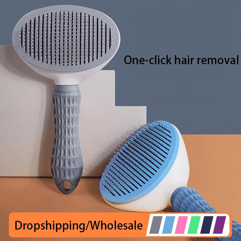 

Dog Brush One-Click Hair Removal Cat Comb for Shedding Amp Grooming Long or Short Hair Self Cleaning Slicker Brush Pet Supplies