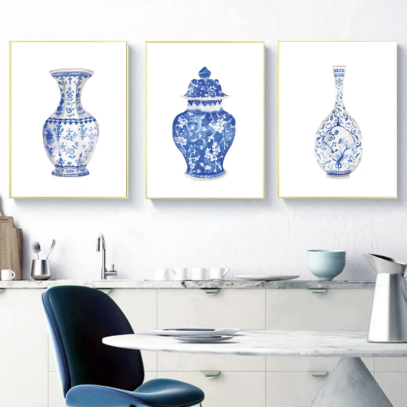 Blue and White Chinoiserie Vases Plate Canvas Painting Minimalism Flowers Birds Poster and Print Chinese Style Wall Home Decor
Blue and White Chinoiserie Vases Plate Canvas Painting Minimalism Flowers Birds Poster and Print Chinese Style Wall Home Decor