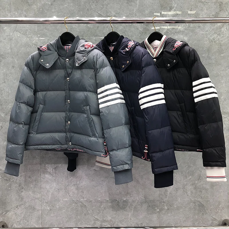 THOM Men's Winter Fashion Brand Down Down-Filled Matte Nylon 4-bar Stripe Hoodie Coat Wholesale TB Jackets
THOM Men's Winter Fashion Brand Down Down-Filled Matte Nylon 4-bar Stripe Hoodie Coat Wholesale TB Jackets