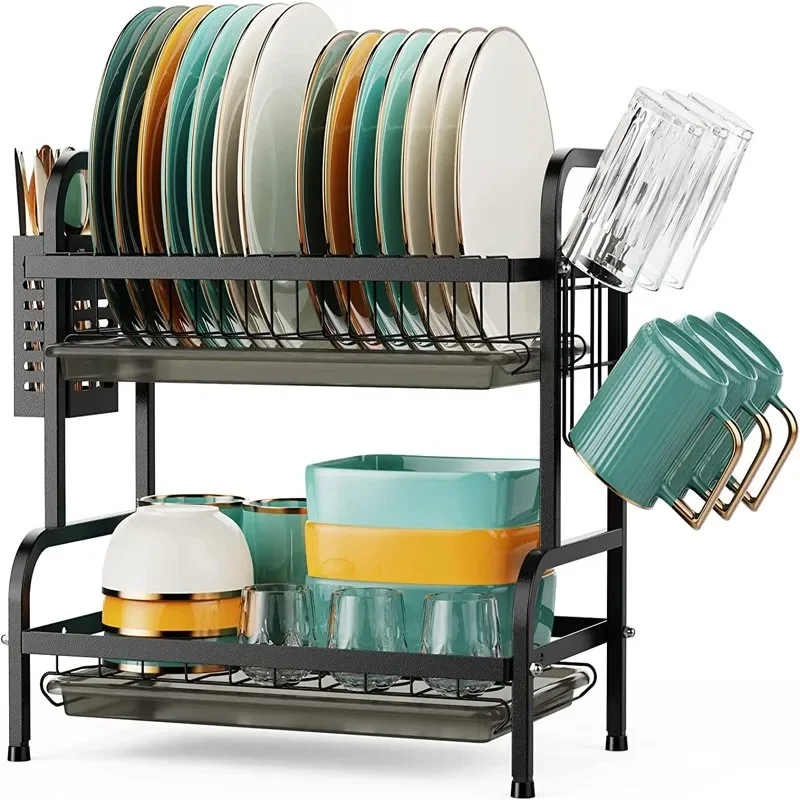 Dish Drying Rack for Kitchen - 2 Tier Stainless Steel Large Dish Racks, Dish Drainer with Drainboard Tray, Cup Holder and Utensi
Dish Drying Rack for Kitchen - 2 Tier Stainless Steel Large Dish Racks, Dish Drainer with Drainboard Tray, Cup Holder and Utensi