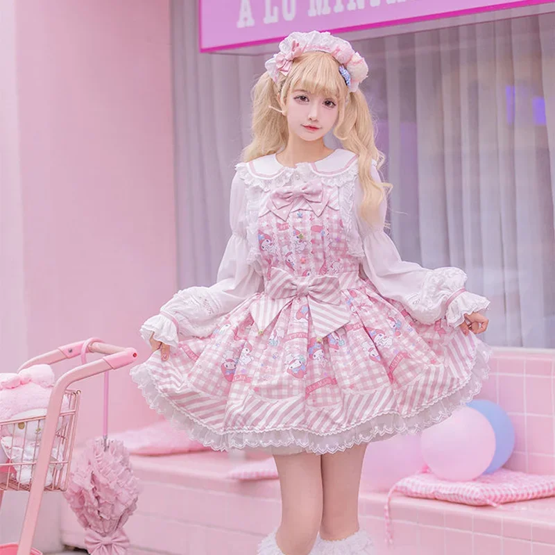 Женский костюм для косплея Sanrio Kuromi Cinnamoroll платье принцессы в стиле сладкой Лолиты