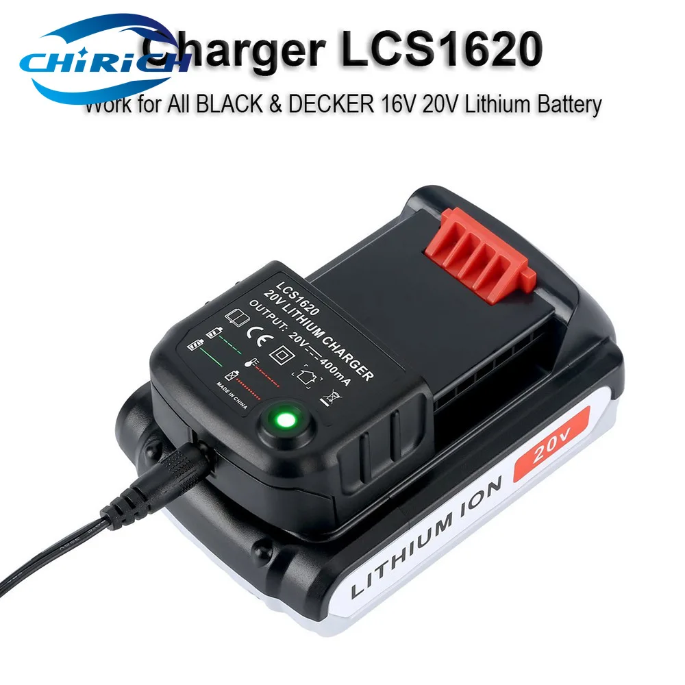

LCS1620 Li-ion Battery Charger for Amp Decker 10.8V 14.4V 20V Model LBXR20 LB20 LBX20 LBX4020 Electric Drill Screwdriver Tools