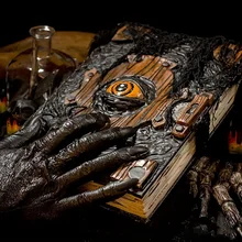 Halloween Decor Fake Book Witch Black Spellbook Curse Devils Eye Horror Book Prop Birthday Gift Home Crafts Decoration
