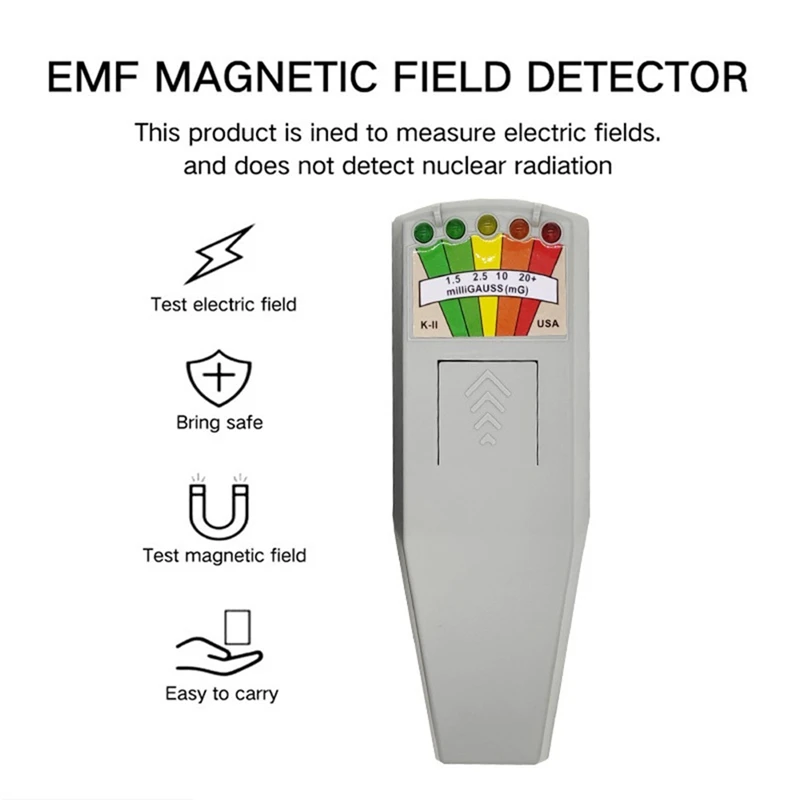 

K2 Digital Electromagnetic Field Radiation Tester Accessory Handheld 5 LED Gauss EMF For Ghost Hunting Personal Safety