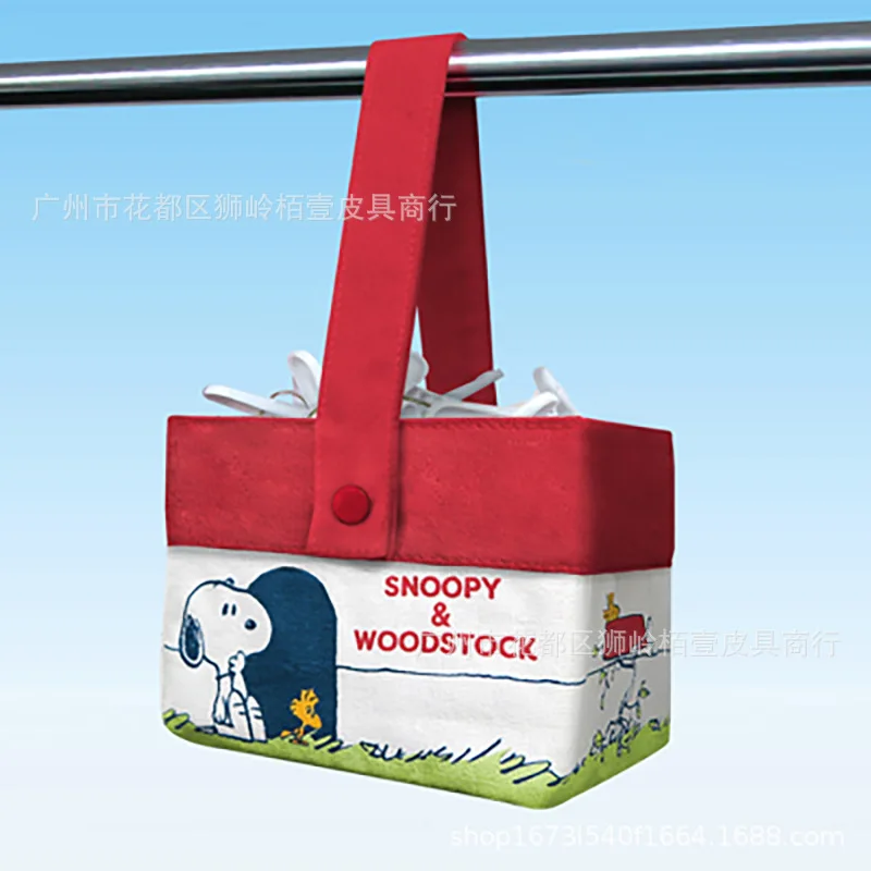 

Kawaii Snoopy аниме мультфильм холст портативный хранения маленькая косметичка легкая Повседневная прищепка коробка сумка