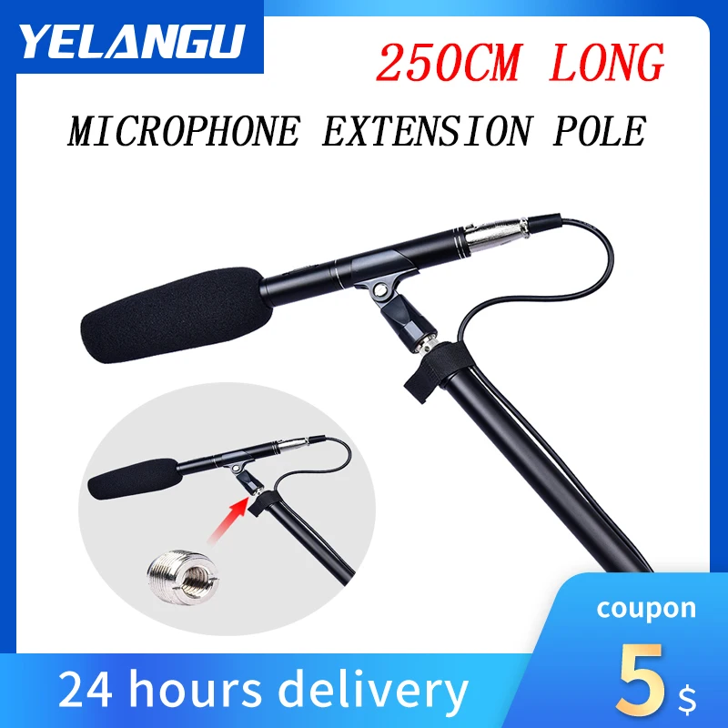 YELANGU Recording Interview Microphone Microphone Extension Boom 2.5 Meter Extension Pole Universal Stereo Video Recording
YELANGU Recording Interview Microphone Microphone Extension Boom 2.5 Meter Extension Pole Universal Stereo Video Recording