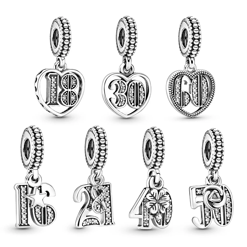 High Quality 925 Sterling Silver 18th 30th 60th 16th 21st 40th 50th Celebration Dangle Charm Fit Necklace Bracelet Women Gifts
High Quality 925 Sterling Silver 18th 30th 60th 16th 21st 40th 50th Celebration Dangle Charm Fit Necklace Bracelet Women Gifts