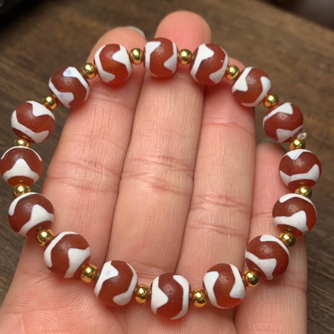 

Tiger Tooth Dzi Beads Bracelet Men Women Pulsera Feng Shui Tibetan Buddhism Dzi Agate Bead Elastic Beaded Lucky Amulet Bracelets