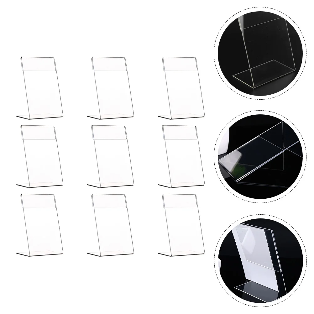 9Pcs Price Tags Rack Acrylic Display Stand L-shaped Stand Sign Holders for Store Shopping Mall Supermarket
9Pcs Price Tags Rack Acrylic Display Stand L-shaped Stand Sign Holders for Store Shopping Mall Supermarket