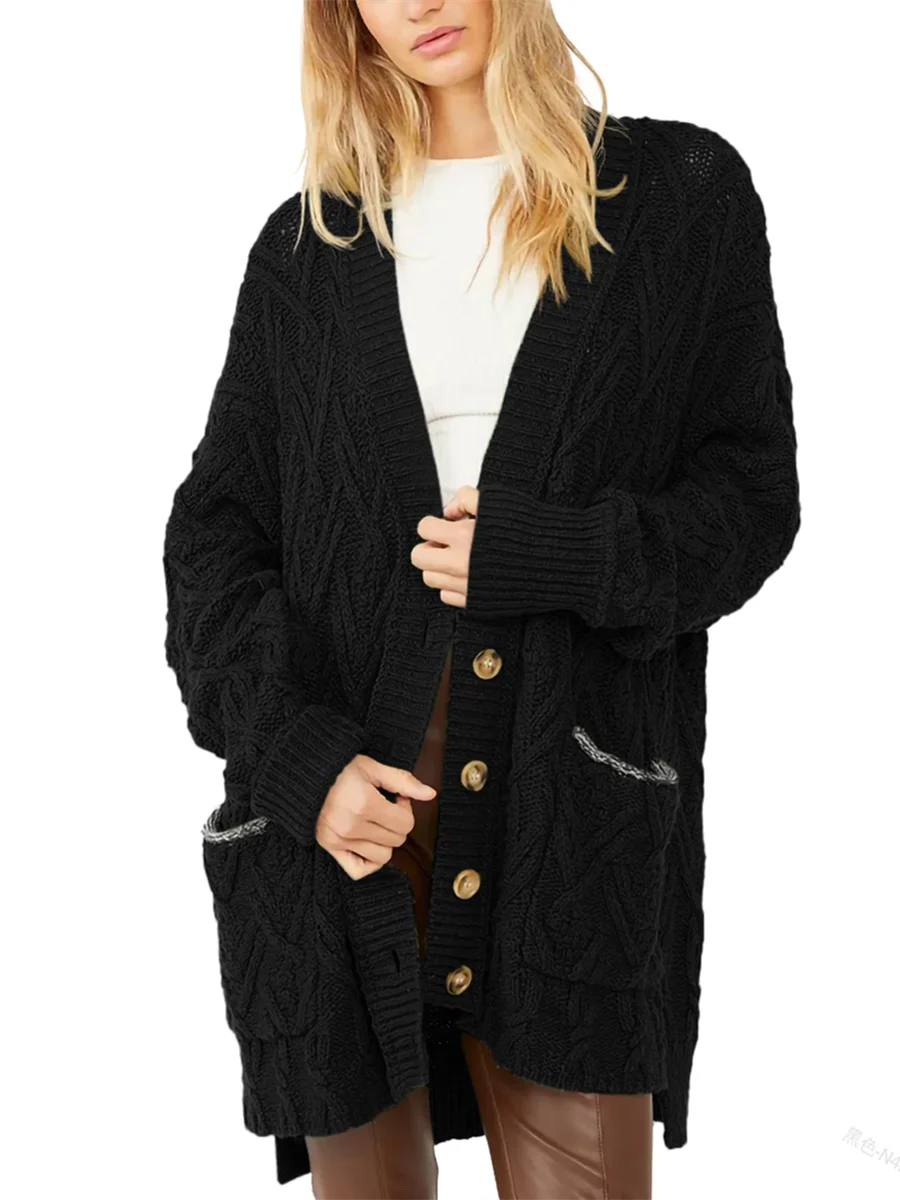 Mandylandy Women Vintage Autumn Winter Loose Knitted Cardigan Sweater Top Fashion Long Sleeve V Neck Button Pocket Knitwear
Mandylandy Women Vintage Autumn Winter Loose Knitted Cardigan Sweater Top Fashion Long Sleeve V Neck Button Pocket Knitwear