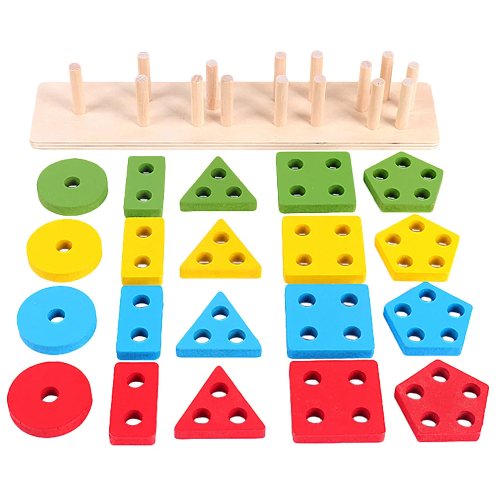 

Early Education Educational Toys Shape Sorter Toddlers 1-3 Wooden Learning Stacking 2 Year Olds Montessori Set Columns Age 1-2