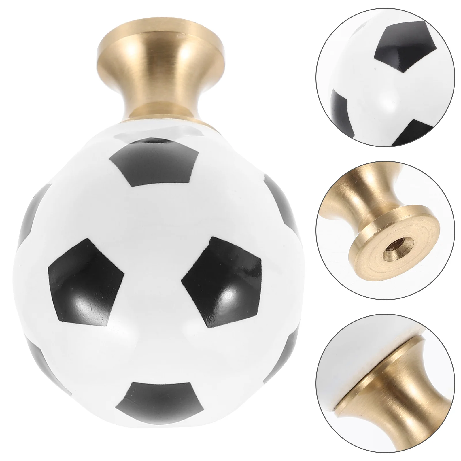 

Football Handle Ceramic Knobs Dresser Vanity Stool Small Door Pulls Cabinets Brass Handles Drawers Cute Decorative