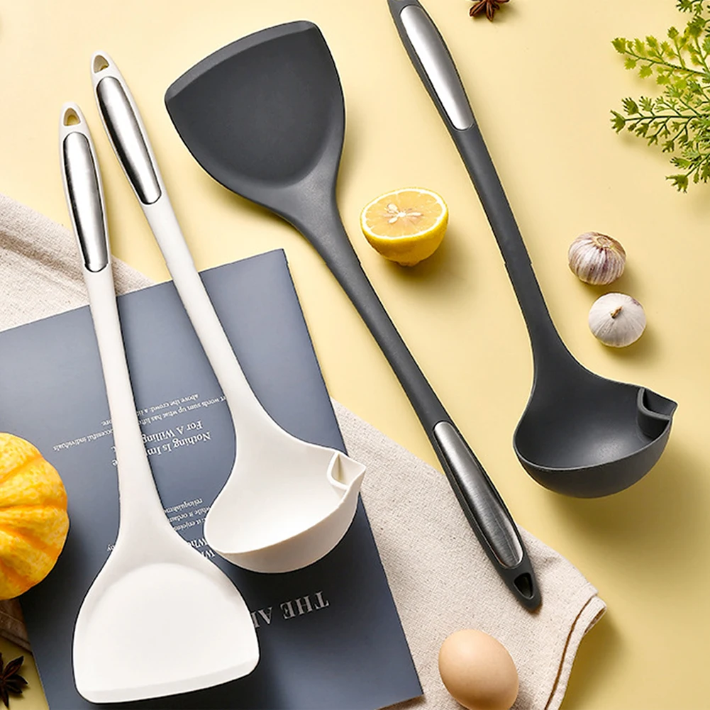 Silicone Kitchen Utensil Set Non-stick Pan Wok Spatula & Oil Filter Scoop Set Strainer Spoon Grease Trap For Kitchen Accessories
Silicone Kitchen Utensil Set Non-stick Pan Wok Spatula & Oil Filter Scoop Set Strainer Spoon Grease Trap For Kitchen Accessories