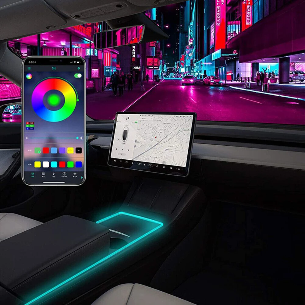 For Tesla Model 3 Y Car Ambient Lights RGB Neon Light Center Console Dashboard APP Controll LED Strip Light Car Interior Access
For Tesla Model 3 Y Car Ambient Lights RGB Neon Light Center Console Dashboard APP Controll LED Strip Light Car Interior Access