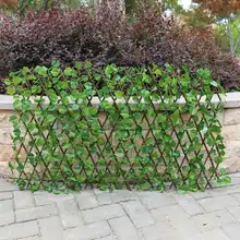 Artifitial Plants Fence Telescopic Flowers Simulation Leaves Green Leaves Outdoor Garden Decoration Fence Courtyard Home Decor