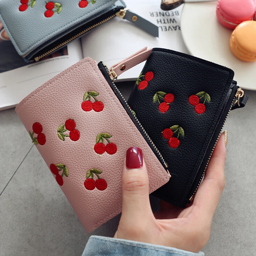 Fashion Women Girls Short Wallet Small PU Leather Cherry Embroidery Coin Purse Card Holders Lady Girl Mini Money Bag
Fashion Women Girls Short Wallet Small PU Leather Cherry Embroidery Coin Purse Card Holders Lady Girl Mini Money Bag