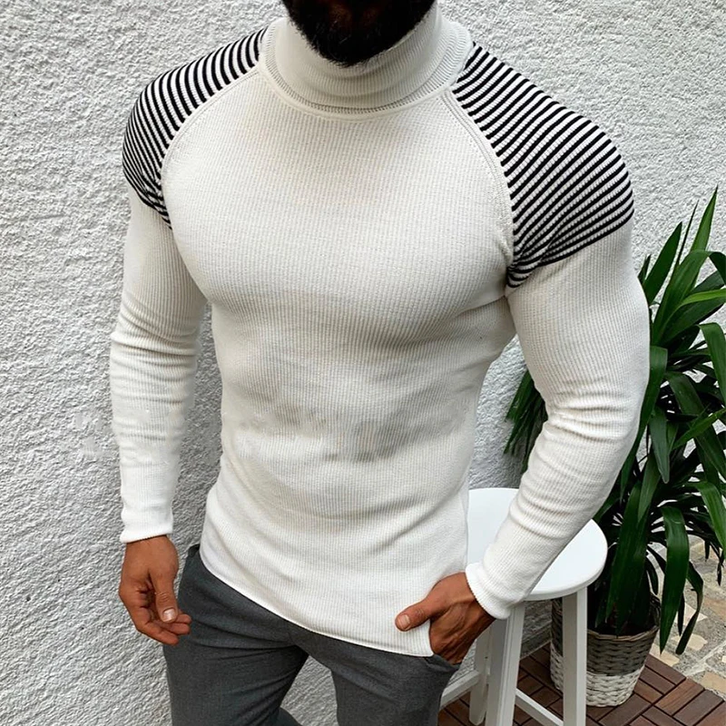 Leisure Slim Turtleneck Sweaters Men Fall Fashion Patchwork Knitting Jumper Mens Winter Casual Long Sleeve Knitted Basic Sweater 
Leisure Slim Turtleneck Sweaters Men Fall Fashion Patchwork Knitting Jumper Mens Winter Casual Long Sleeve Knitted Basic Sweater