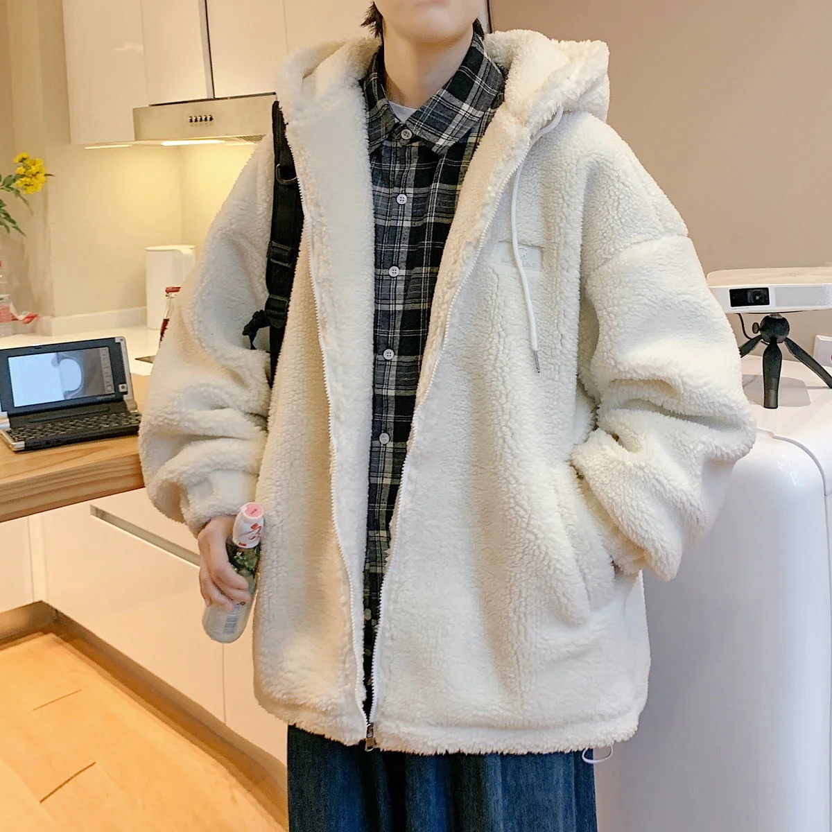 Privathinker Lamb Wool Hooded Coat For Men Warm Soft Cotton Padded Jackets Winter Thicken Male Parkas Zipper Unisex Outerwear
Privathinker Lamb Wool Hooded Coat For Men Warm Soft Cotton Padded Jackets Winter Thicken Male Parkas Zipper Unisex Outerwear