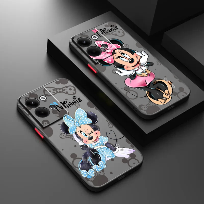 

For OPPO Realme GT Neo Q5 Q3S Q3T Master 8 7 6 Lite Pro Frosted Translucent Hard Mickey Minnie Cute Phone Case Cover Coque Capa