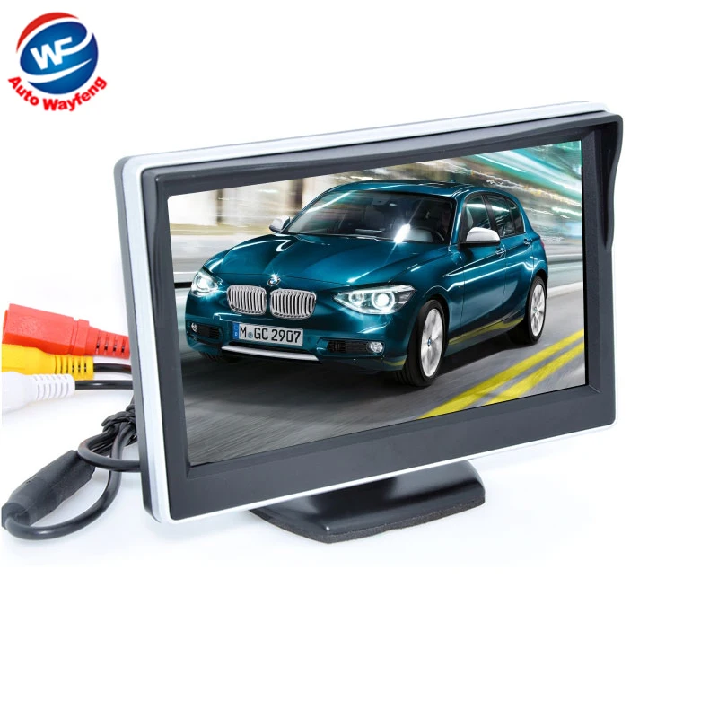 

5" Digital Color TFT 16:9 LCD Car Reverse Monitor with 2 Bracket holder for Rearview Camera DVD VCR Multi-language Russian