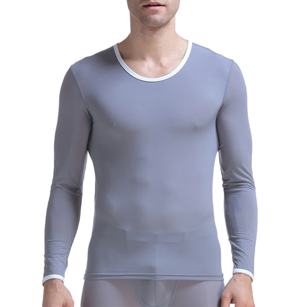 Ice Silk Super Slim Top Mens Thermal Underwear Shirts Sheer Undershirt Seamless Long Sleeve T-Shirt Tights Tops Long Johns A50
Ice Silk Super Slim Top Mens Thermal Underwear Shirts Sheer Undershirt Seamless Long Sleeve T-Shirt Tights Tops Long Johns A50