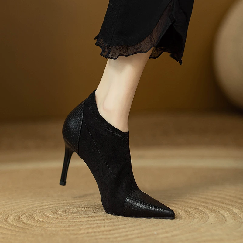 Coffee Splicing Thin Heel Short Boots for Women Spring Autumn Sexy Stiletto Heel Pointed Toe Bare Boots Female Ankle Boots Shoes
Coffee Splicing Thin Heel Short Boots for Women Spring Autumn Sexy Stiletto Heel Pointed Toe Bare Boots Female Ankle Boots Shoes
