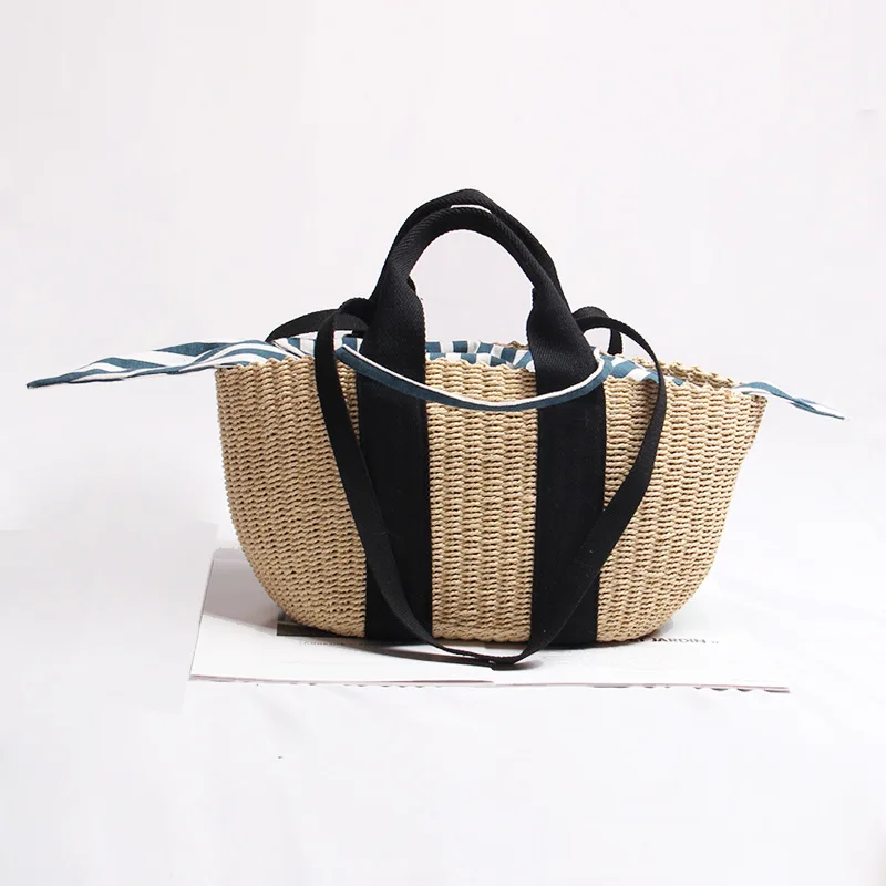 

New fairy straw woven bag hand woven bag women's one shoulder portable seaside vacation beach bag rattan woven bag