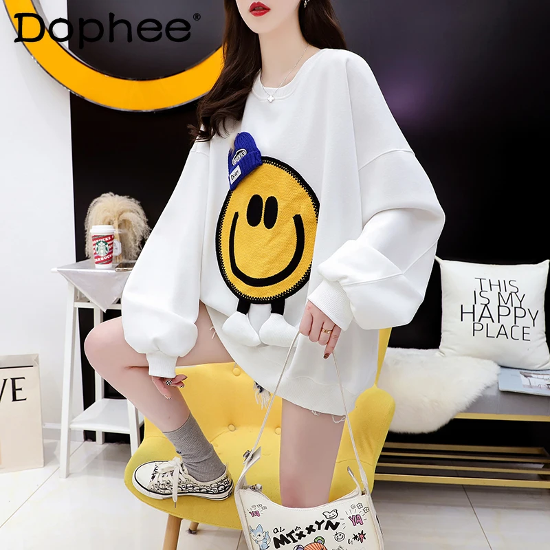 Cartoon Printed Loose Design Sweatshirt for Women 2022 New Early Spring Fashion All-Matching Lazy Style Hoodies Pullover Top 
Cartoon Printed Loose Design Sweatshirt for Women 2022 New Early Spring Fashion All-Matching Lazy Style Hoodies Pullover Top
