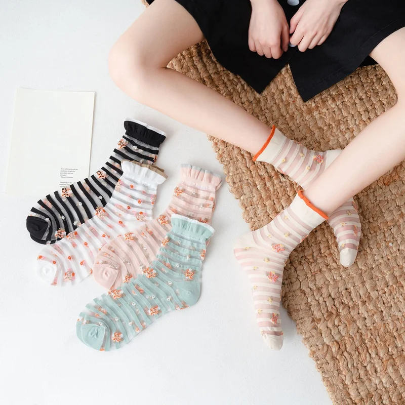 1Pair Breathable Cotton Socks New Flower Print Summer Thin Section Mesh Short Socks Lace Ruffles Frilly Edge Girl lovely Sock
1Pair Breathable Cotton Socks New Flower Print Summer Thin Section Mesh Short Socks Lace Ruffles Frilly Edge Girl lovely Sock