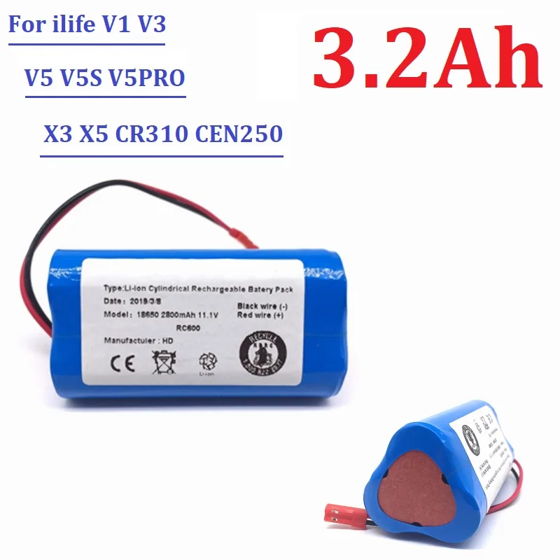 Литий-ионный аккумулятор для робота-пылесоса Ecovacs Ilife V1 V3 X3 V3 V5 X5 V5S CW310 CEN250, 3200 мАч
Литий-ионный аккумулятор для робота-пылесоса Ecovacs Ilife V1 V3 X3 V3 V5 X5 V5S CW310 CEN250, 3200 мАч