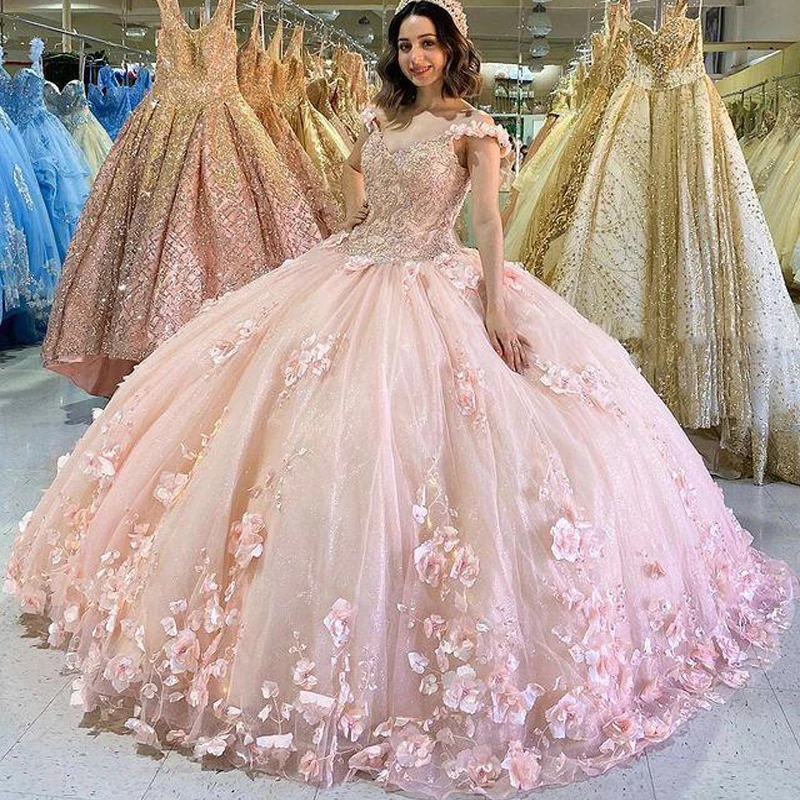 

ANGELSBRIDEP розовые платья для девушек блестящее Тюлевое бальное платье принцессы с 3D цветочным рисунком конфетное платье 16 дюймов одежда для выпускного вечера