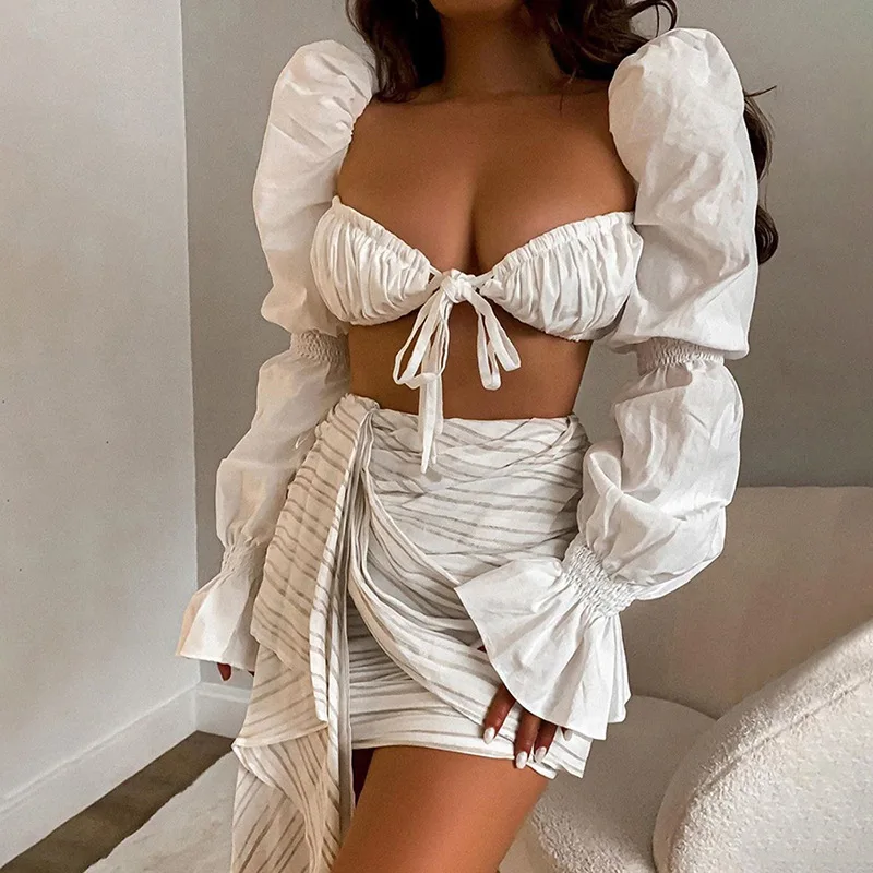 Balloon Sleeve Women's Top T Shirts Spring 2021 New Spring Club Sexy Backless Crop Tops White Elegant Solid Fashion Blusas Tees
Balloon Sleeve Women's Top T Shirts Spring 2021 New Spring Club Sexy Backless Crop Tops White Elegant Solid Fashion Blusas Tees