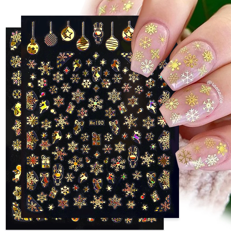 Christmas 3D Nail Sticker Holographic Colorful Gold Silver Snowflakes Tree Elk Nail Decals DIY Nail Art Decoration
Christmas 3D Nail Sticker Holographic Colorful Gold Silver Snowflakes Tree Elk Nail Decals DIY Nail Art Decoration