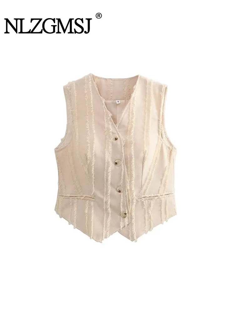 Nlzgmsj TRAF - Women Fashion Short Waistcoat Vintage V Neck Single Breasted Vest Tops Spring Female Casual Streetwear Chic Tops
Nlzgmsj TRAF - Women Fashion Short Waistcoat Vintage V Neck Single Breasted Vest Tops Spring Female Casual Streetwear Chic Tops